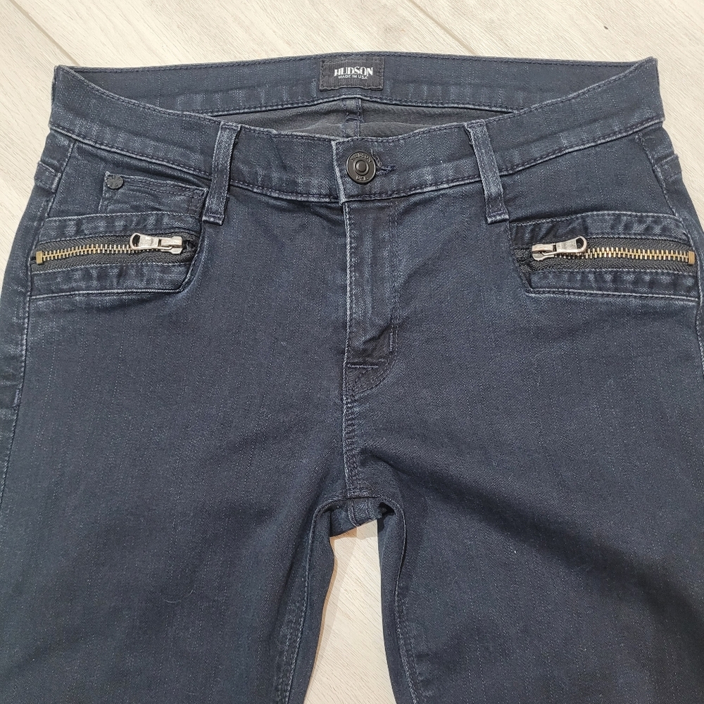Hudson Women's Chimera Zipper Skinny Jeans Low Rise Dark Wash Denim Blue 26 - Picture 3 of 12